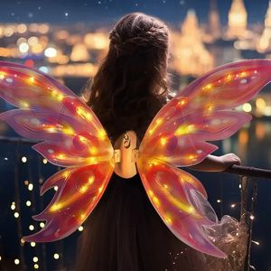 The glowing butterfly wings can inspire childrens toys angel backpack style fairy girl birthday gift festival 240527