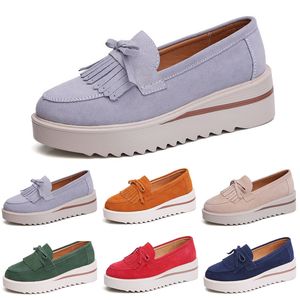 Style15 gai kvinnor casual skor plattform sneaker slip på svart brun beige röd grön marin lila elfenben kvinnliga modetränare sneakers utomhus jogging promenad