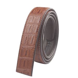 1 PCS FashionCrocodile Pattern Automatic Strap Leather Belt 3 5cm Without Buckle 3 colors free shipping 231J