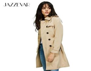 Jazzevar outono nova marca de alta moda mulher clássico clássico de trespôs duplo casaco de capa de chuva à prova d'água