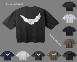 Дизайнер Kanyes Classic Wests футболка с тремя вечеринками, совместная голубь, мытья вода с коротки