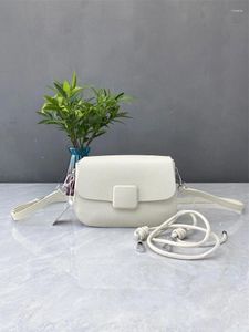 Väska kvinnor ko läder axel elegant messenger för kvinnlig fast färg fyrkantig crossbody påse damer vintage trend handväska