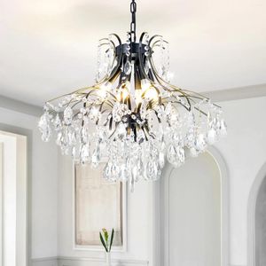 Chandeliers French Retro Crystal Chandelier Modern Transparent 6 Light Fixture Used For The Entrance Of Dining Room Living