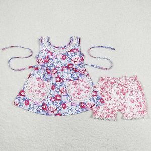 Roupas conjuntos de roupas meninas roupas de menina roxa bolsos de túnica top shorts butiques boutique crianças roupas irmãs