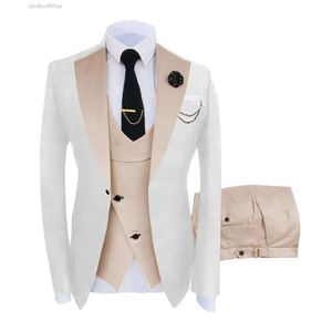 Men's Blazers Jacket Vest Pants Suits for Mens Casual Business High-end Social Formal Suit 3 Pcs Set Groom Wedding Men 231113 2909