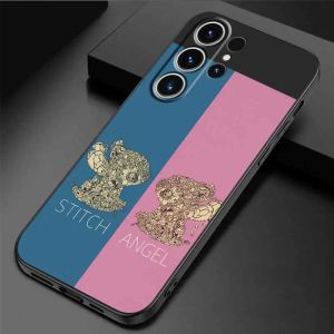 Stitch Love Kiss Angel Phone Case för Samsung S23 S22 Ultra S20 S21 Fe S10 S9 S8 Plus Galaxy Note 20 10 9 Cover Silicone Funda