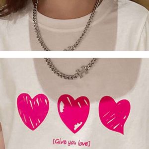 Çocuk Giysileri Kızlar Yaz Tatlı Kalp T-Shirt Ekose Pantolon 2 Parçası Setler Teenage Girl Dopamine Wear Street Style Trailtsuit