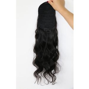 Peruvian Ponytails Body Wave 100% Human Hair 10-24inch Natural Color Virgin Hair drawstring Usegn