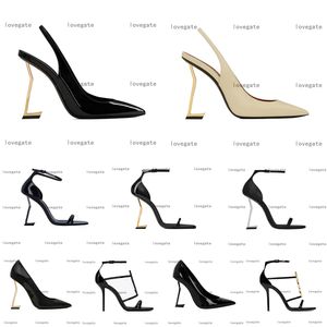 2024デザイナーサンダルハイヒールLuxurvs Designer Heels Shoes Paris Dress Classics Women 10cm8cm Heels Black Goldined Wedding Bottoms 35-41