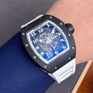 RM Luxury Wristwatches Automatic Movement Watches Swiss Made RM030 Limited Edition Black Ceramic Men's Fashion Leisure Business Sports Machinery Watch P50B