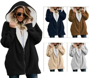 women winter warm coat autumn basic jacket zipper hooded fur long plus size casual ladies clothes outwear trench coats womens clot9640966