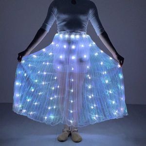 LED RAVE Toy Toy New Belly Dance Led Dance Ski Performance Props White Light Performance Danom Clothing Stage Acessórios D240527