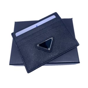 Black Genuine Leather Credit Card Holder Wallet Classic Business Mens ID Cards Case Coin Purse 2023 New Fashion Slim Pocket Bag Pouch 264T