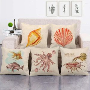 Kudde Marine Series Pillowcases Animal Covers Living Room Soffa Bedroom Bay Window Decoration Accessories