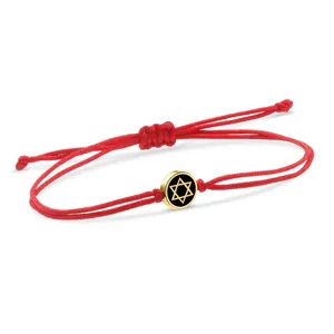 Bracelets de charme contas de aço inoxidável Estrela judaica da bracelete David Mulheres 2024 Moda Cz Pedras Red String Kabalah Lucky Jewelry Gift