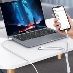 3 in 1 USB充電ケーブル3AマイクロUSBタイプCケーブル充電ワイヤマルチUSBポート高速充電データコードiPhone 14 13 Pro Max