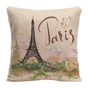Подушка французская башня Эйфелевая корпус декоративное хлопковое льняное покрытие настроить подарок для дивана