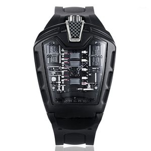 Poisonous Sports Car Concept Racing Mechanical Style Six-cylinder Engine Compartment Creative Watch Men's Trend Fashion Wristwatch 229i