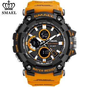 Smael 1802 Sports Men's Watches Top Marka Wojska Kwarc Zegarek Waterproof Waterproof THOCK MĘŻCZYZNY CYFROWY CLACK RELOGIO MASCULINO 265G