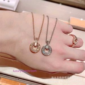 Classic Fashion Bolgrey Pendant Necklaces Full Diamond Round Copper Coin Necklace in Times of Fortune end Fritillaria Light Luxury Collar Chain