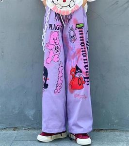 Men039S Jeans Women039S Big Y2K Hippie Stamped Pantaloma 90th Eesthetic Woman039S Pants With Cartoons Women039s Wide L8100022