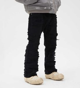 Men039S Jeans Chaopai Original Black Denim Pants2022 Spring and Autumn New National Tide Retro Micro Horn för Lovers7597541