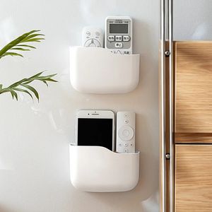 Caixa de armazenamento do telefone montada na parede Banheiro de armazenamento de parede de prateleira de parede de prateleira Organizador de controle remoto portador de controle remoto decoração da casa