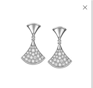 693119 Mieszane proste złote srebrne luksusowe marki projektanci litery Stud Geometryczne słynne kobiety okrągłe kryształowy kryształowy kolczyk w kolczyku Diament