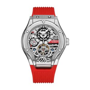 Hanboro Watch Brand Limited Edition hela automatiska mekaniska män tittar på svänghjul lysande mode man klocka reloj hombre 281m
