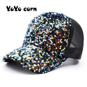 Shiny sequined Unisex Cotton Dad hat Baseball Caps Custom Graffiti Fashion Sports Hats For Men Women hip hop Cap 240507