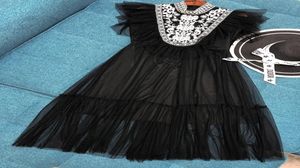Milan Runway Dress 2019 Vintage Blackwhite Lace Mesh Long Women Dress Designer Vestidos de Festa YY508402785