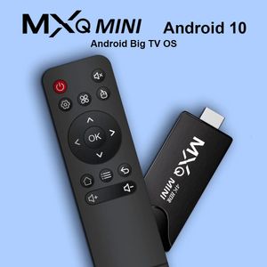 Mxqmini Smart Android Mini TV Stick Android 10 Quad Core Support 2.4g Wi -Fi 4K HD TV Box H.265 Стокол Smart Set Top Box 240527