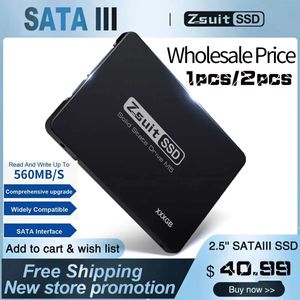 Z-Suit SSD 1TB 2TB SATA 2.5 Solid State Drive HDD Hårddisk Hög kapacitet för bärbar dator skrivbord SSD-disk grossistpris Gratis Shipp