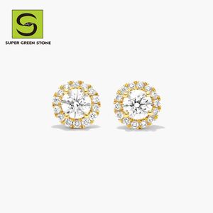 Supergs SGSE001 Magnetiska Sier Fine Women Men Hoop Studs 10K 14K Gold Diamond VVS Jewelry Earrings