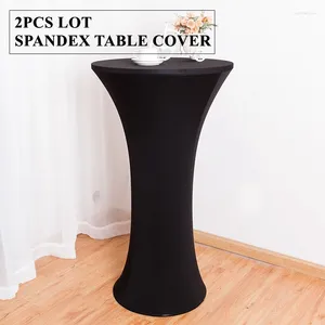 Table Cloth 2pcs Lot Stretch Round Base Cocktail Cover Lycra Bar El Wedding Party Tablecloths