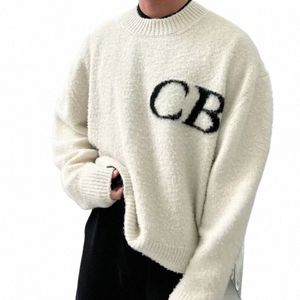 cole buxt Men's Sweaters CB Latter Knit Jacquard Cole Buxt Sweater Men Women Quality Loose Sweatshirts Clothing i5L8#