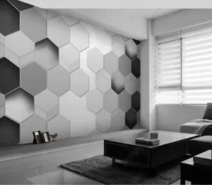 Wallpapers Grey Geometrie 3d Murals Wallpaper Simple Polygon Three-dimensional Black And White Modern Background Wall