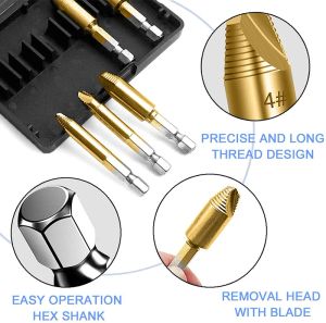 5 pc per estrattore ad estrattore ad estrattore di rimozione del trapano per trapano per trapano scompiglio per bulloni bulloni slitta