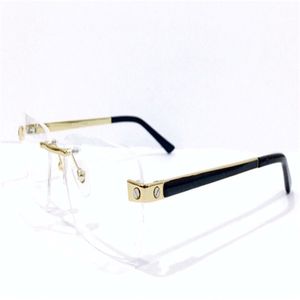 Nuovo design di moda bicchieri ottici 0105 Frame quadrato senza piede lente trasparente classico Eyewear in stile semplice e business 230m