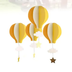 Figurine decorative da 4 pezzi 4pcs Air Balloon Cloud 3D Paper Garland Ciondolo per l'anniversario di compleanno del matrimonio