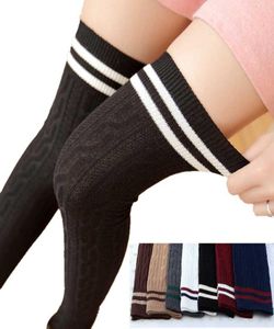2017 Spring Compression Socks Women Vertical Stripes High Tube Socks Cotton Slim Over Knee Pile Heap3461997