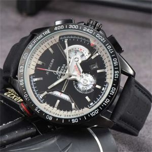 TAG TOG Six needles All dial work Sapphire glass Luxury Mens Watch Multifunction Automatic Date Sport Chronograph Designer Movement Quartz Watches Montre 3 Eyes