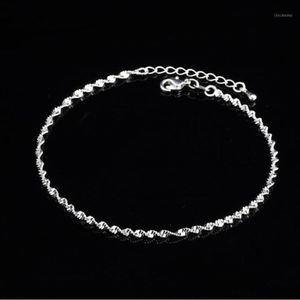 Kadınlar için moda bükülmüş örgü zinciri sıcak satış 925 Sterlling Gümüş Halkalar Bilezik Kadınlar için Ayak Takı Homan