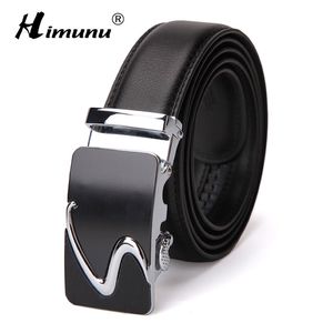 HIMUNU moda enuine Leather Man Belt Belts de alta qualidade Homens de fivela automática Jeans Jeans Mens Cinturão 329D