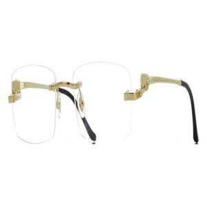 Nuovo design della moda Eyewear ottico 0281 Squadra quadrata senza bordo Lente trasparente gambe animali Vintage Spealle Style di alta qualità 2500