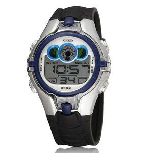 Zegarki dziecięce Ohsen Dzieci Diffiary Watch Stopwatch Zegar Led Electronic Sport Watches 50m Wodoodporne zegarek dla chłopców dziewczynki Y240527