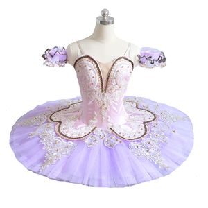 Lilac Pink Sleeping Beauty Ballet Tutu Girls Beige Pink Professional Ballet Costumes Flower Fairy Classic Ballet Dress Pancake Tutu WOM 225U