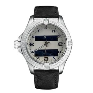 패션 블루 다이얼 시계 남성 듀얼 타임 존 시계 전자 포인터 디스플레이 Montre de Luxe Wristwatches 고무 스트랩 수컷 시계 253k