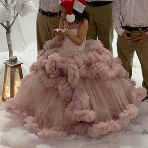 Урчатые хрустальные цветочные платья для свадебных детских детских вечеринок на день рождения