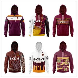 2024 NOWOŚĆ Australia Brisbane Broncos Trening dla dzieci rdzennych Anzac Heritage Rugby Jersey Kid Bluver Pullover Bluza na zewnątrz Pullover Blue Kurtki Kurtki Kurtki